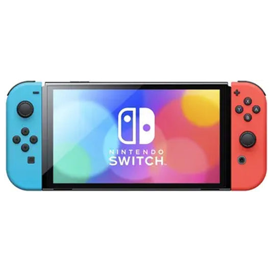 Nintendo Switch OLED Model – 7" OLED Display, Handheld Gaming Console, Enhanced Audio, 64GB Storage, Neon Red & Blue Joy-Con (Japanese Version)