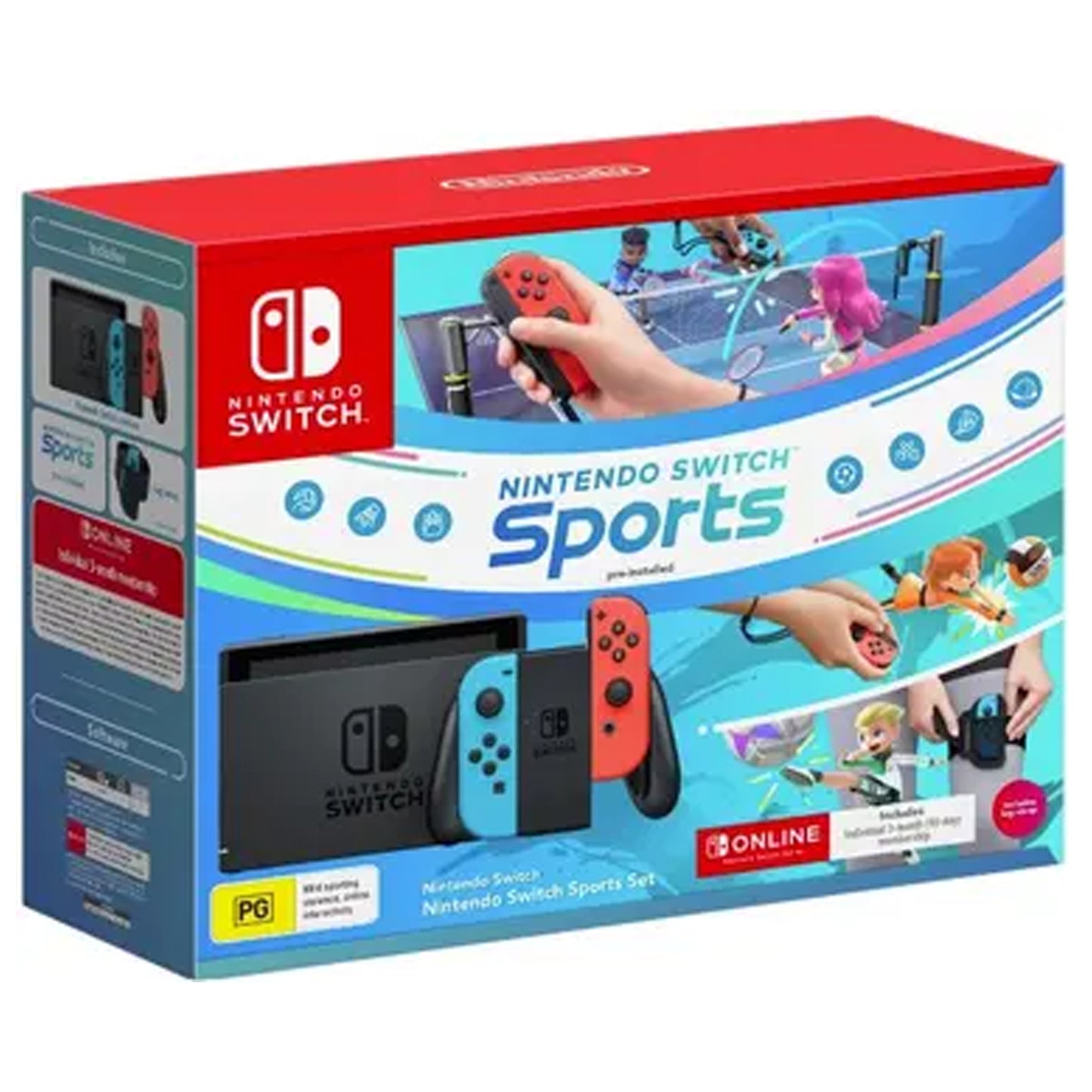 Nintendo Switch – Gaming Console Sports Set Bundle, Joy-Con Controllers, Multiplayer & Motion Control