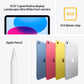 Apple iPad 10th Gen (10.9" Liquid Retina, A14 Bionic, Up to 256GB, Wi-Fi 6)  Rear Camera, Touch ID, All-Day Battery